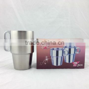 Double wall stainless steel coffee mug 2 pcs set