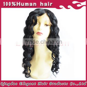 High quality New design 130%density curly 100% human hair glueless silk top full lace wigs