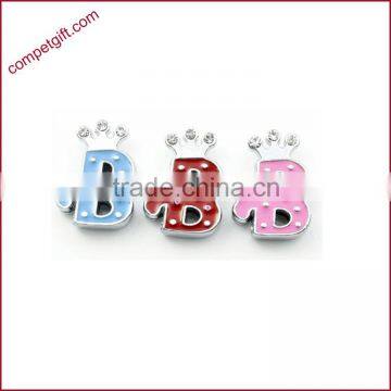 Produce Offer Creative Colored Crown Slider Zinc Alloy Letters Charms