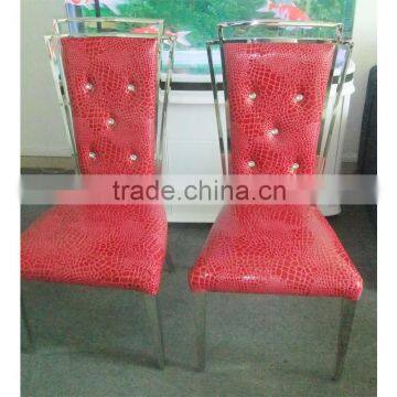 red synthetic leather restaurant dining chair
