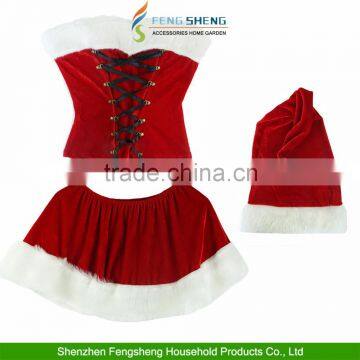 Xmas Miss Santa Clause Costume Outfit Christmas Cosplay Dress