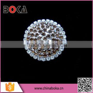 Hot sale rhinestone crystal round shape bling brooches for evening dress