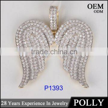 Christian angel wing 925 silver pendant necklace wholesale