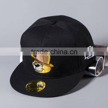 New Popular Cute Cartoon Bear Head Embroidery Unisex Men Women Custom Snapback Caps Quality Choice