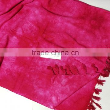 Beautiful pink color tye dye fouta towel Professional pareo hammam beach towel with high quality beach dress fouta towel