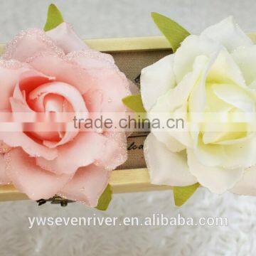 Bright Pink Simulation Edge Rose 8 cm Flower Heads Artificial Silk Cloth DIY Wedding Flowers Direct Selling Small Wholesale photo-4