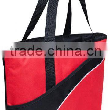 fashion 600D polyester two tone promotional cooler tote bag