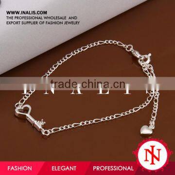 2014 wholesale 925 silver jewellery designs of anklets A024