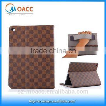 smart leather case for iPad air 2 with card holder and hand strap