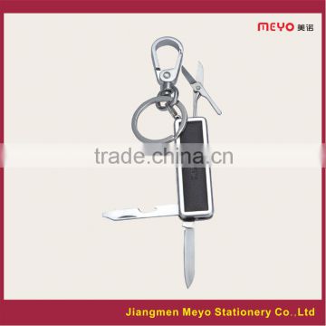 2015 Custom Made Alloy Keychain with Beer Opener,Scissors,Nail files,Nife For Bank Gift