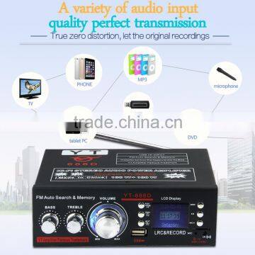 12V 2 channel amplifier YT-688D with usb/tf