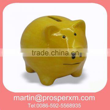 Ceramic animal saving money box of pig shape