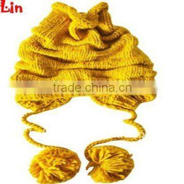 Fashion Womens Yellow Knitted Winter Hats
