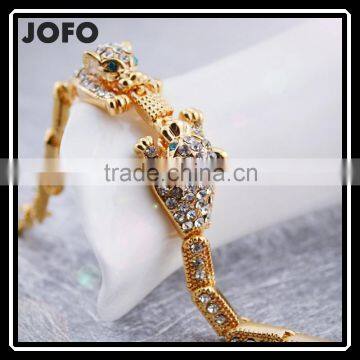 Bracelet Gift 18K Yellow Gold Plated Personality Leopard Head Bracelet Wedding Gifts