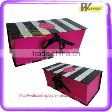 Rigid cardboard Collapsable gift boxes with ribbon
