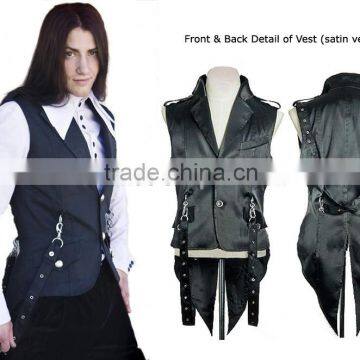 GOTHIC COTTON VEST PUNK ARISTOCRAT STRAP COTTON VEST