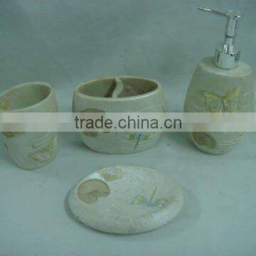 Polyresin sea shell design bathroom set(Bathroom accessories,home decoration,resinic crafts)