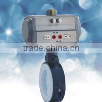 pneumatic fluorine lined butterfly valve