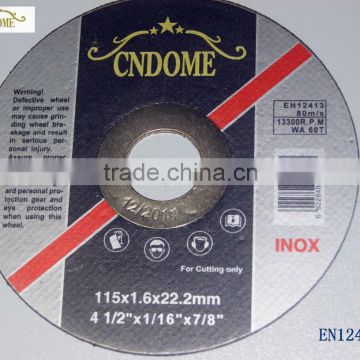 125*1.6 mm thin Cutting disc for Metal (T41) with EN12413