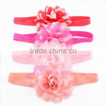 4pcs headwrap kids hair accessories- too-tone fabric flower