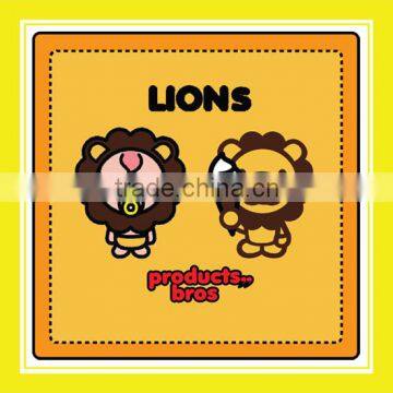 2016 Hot Sell Product Bros Babemon and Baby Lion 100% Polyester Orange Terry Towel