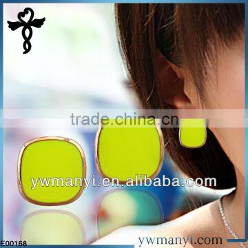 2014 new fashion ladies stud designs k gold color enamel earrings base in zinc alloy jewelry E00168