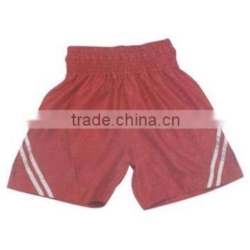 Red Color Boxing Thai Short with White Stiped