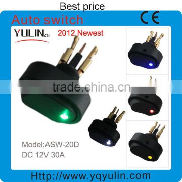 12mm 12VAC green led ON OFF Racing Car Switches YULIN