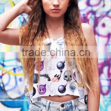 10pcs selling New arrival summer factory wholesale emoji lady t-shirt for high fashion                        
                                                Quality Choice