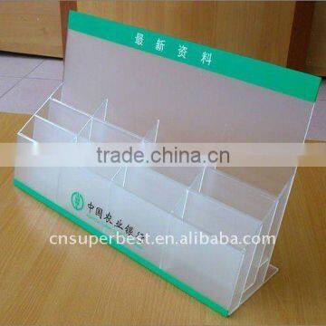 custom clear acrylic brochure holder with 3 tiers