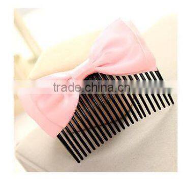 Fashion Elegant hair bow plastic hair combs hair accessories