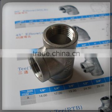 Tees BSP NPT ISO228 stainless steel tee