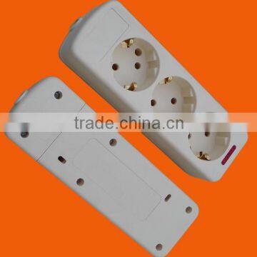 European style 3 way power extension socket with earth (E9003E)