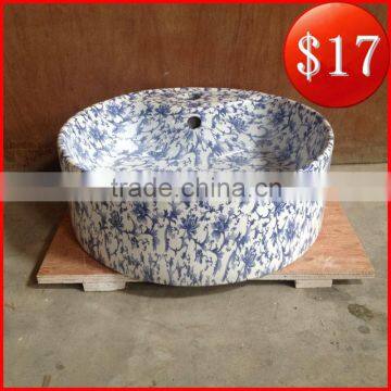 Import china products luxury ceramic blue and white porcelain pattern basin BO-12