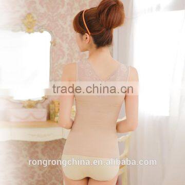 High Quality Lace Design Lady Tank Top Tummy Control V Neck Tank Top photo-5