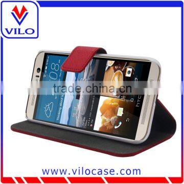 Card Holder Luxury Leather Wallet Case For HTC M9 photo-2