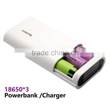 Soshine LCD Power Bank External Battery 3 Slot 18650 Battery Charger Box power supply usb battery charger 18650 box