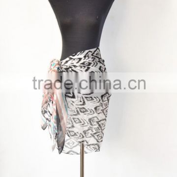 Best Selling Printing Design Sheer Style Polyester Chiffon Transparent Sarong