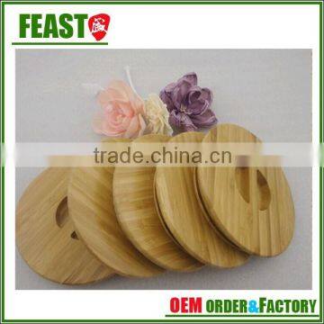 High quality novelty glass jar wooden lid with handle