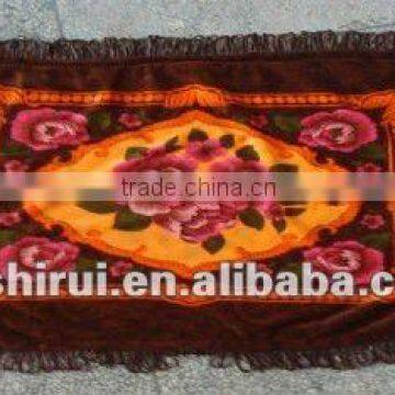 polyester velvet bedsheet set with fringe