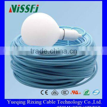 2*0.75mm2 colored lighting textile cable,textile braided cable