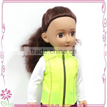 New style plastic lovely young girl 18 inch doll with plastic material