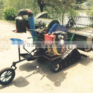 Full feed triangular crawler type mini combine harvester for paddy and dry field