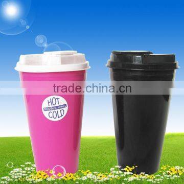 Double Walls Starbucks Coffee Cup P romotional Plastic Water Drinking Cup