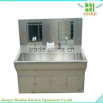 High quality medical stainless steel double star sink cabinet with mirror