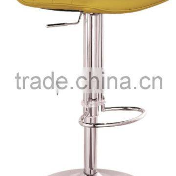 Short seat back PU lether kitchen stools yellow