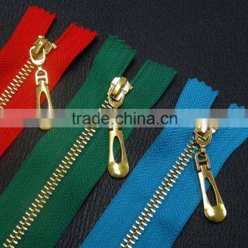 8#,3#,5# Close End Metal Auto Lock Zipper Brass Teeth Zipper for Clothing