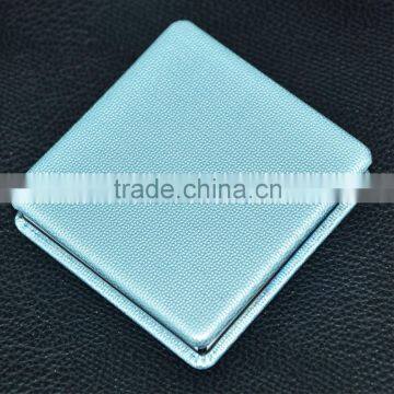 HOT sale blue leather cosmetic compact mirror