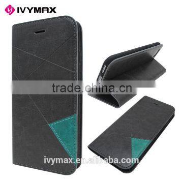 Guangzhou Manufacturer Slim Dual Color Leather Flip Cover Wallet Case for Apple Iphone 6 4.7 Inc With Credit Card Slot photo-4