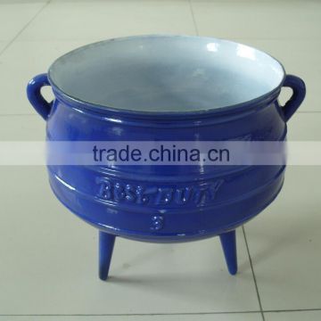 enamel finishing three-legs cast iron potjie pot